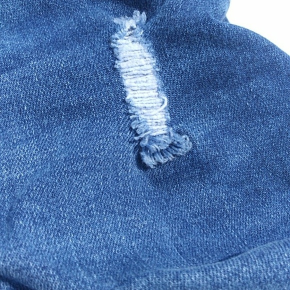 Jean Shorts w/ Rips - Picture 3 of 5